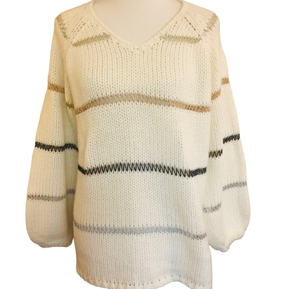 Striped Metallic Sweater by Doe & Rae - Picture 4 of 10